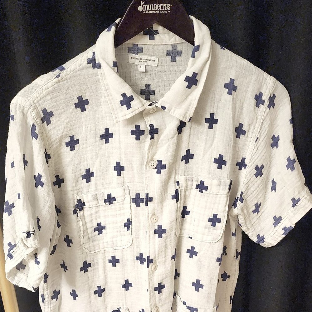 Engineered Garments: SHORT SLEEVE COPLEY SHIRT